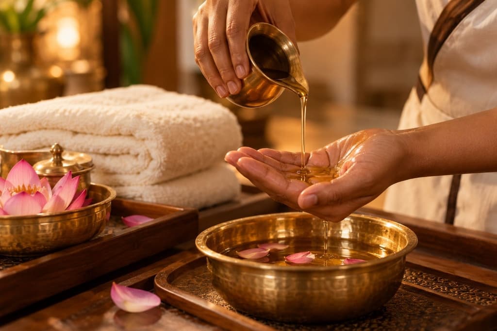 Ayurvedic oil therapies and wellness at Veda Ayur